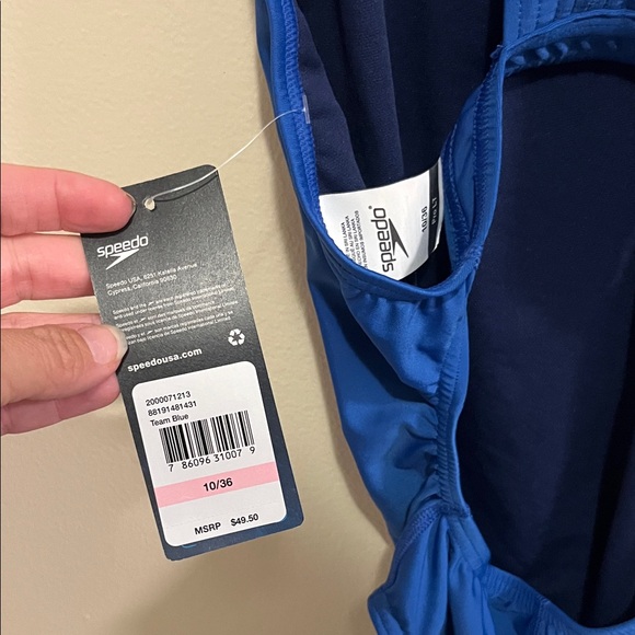 Speedo Women's Vibrant Blue One Piece Swimsuit - Picture 3 of 5